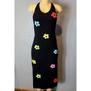 Cider Midi Sweater Dress Retro Floral Hippie New Sz Large 90s Grunge Y2K Boho